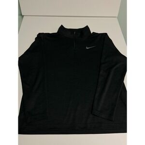 Mens' Nike Dri-Fit 1/4 Zip Pullover, Polyester, Black, Size L